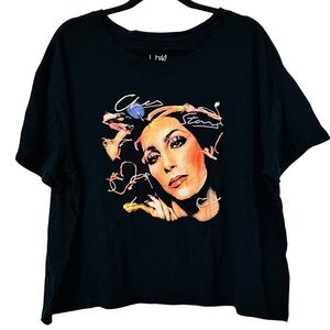 Cher Graphic Tee Black Oversized Short Sleeve 2X Plus Soft Cotton Music Shirt